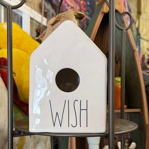 Rae Dunn BNWT White Ceramic Birdhouse with 'Wish' Text